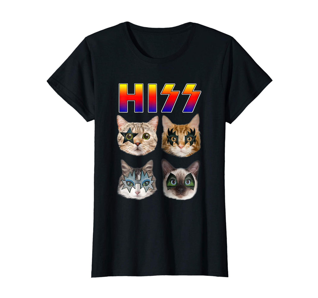 Hiss Funny Cats Kittens Rock Rockin T-shirt Gift Tee Pun