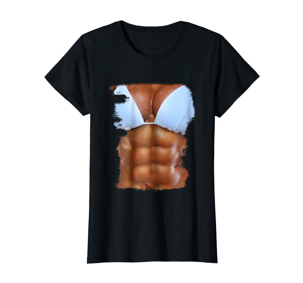 Fake Abs T Shirt Funny Bikini Body Muscle Six Pack 3D
