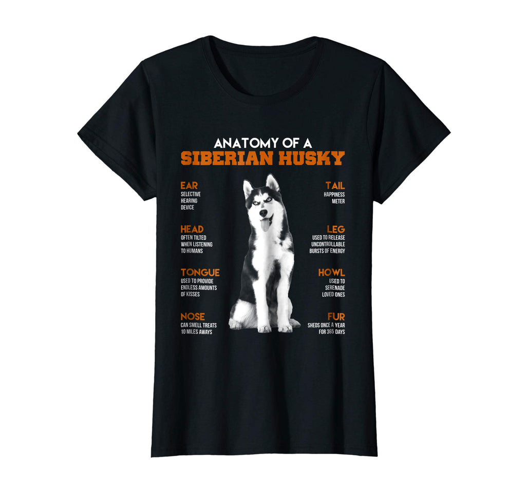 Anatomy Of A Siberian Husky Dogs T Shirt Funny Gift