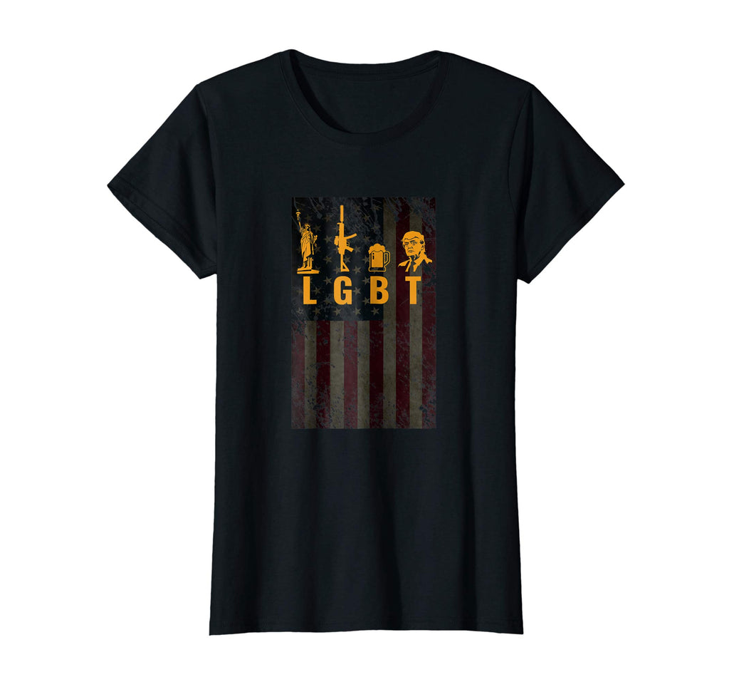 Funny LGBT Liberty Guns Beer Trump Support T-shirt