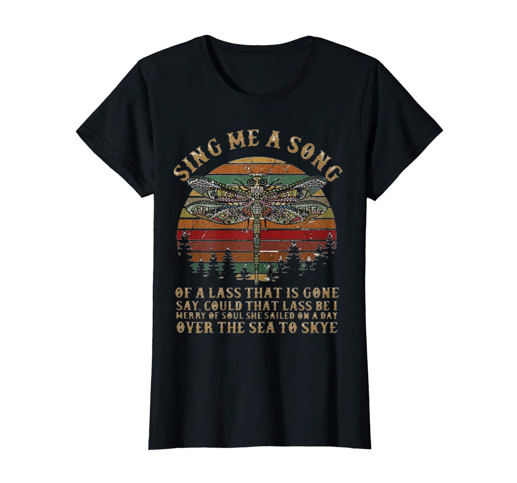Dragonfly Sing Me A Song Retro Vintage Sunset Funny TShirt