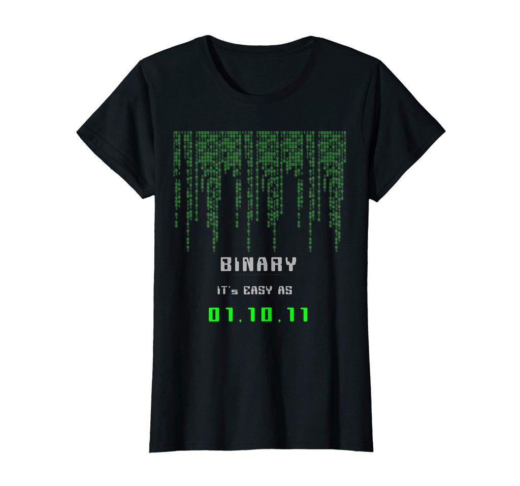 BINARY IT's EASY AS 1,2,3 Programming Coding Funny T-shirt