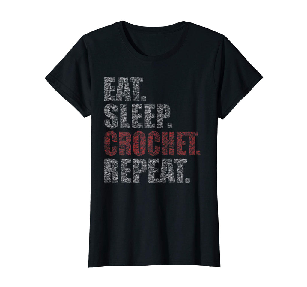 Eat Sleep Crochet Repeat Funny Retro T-Shirt