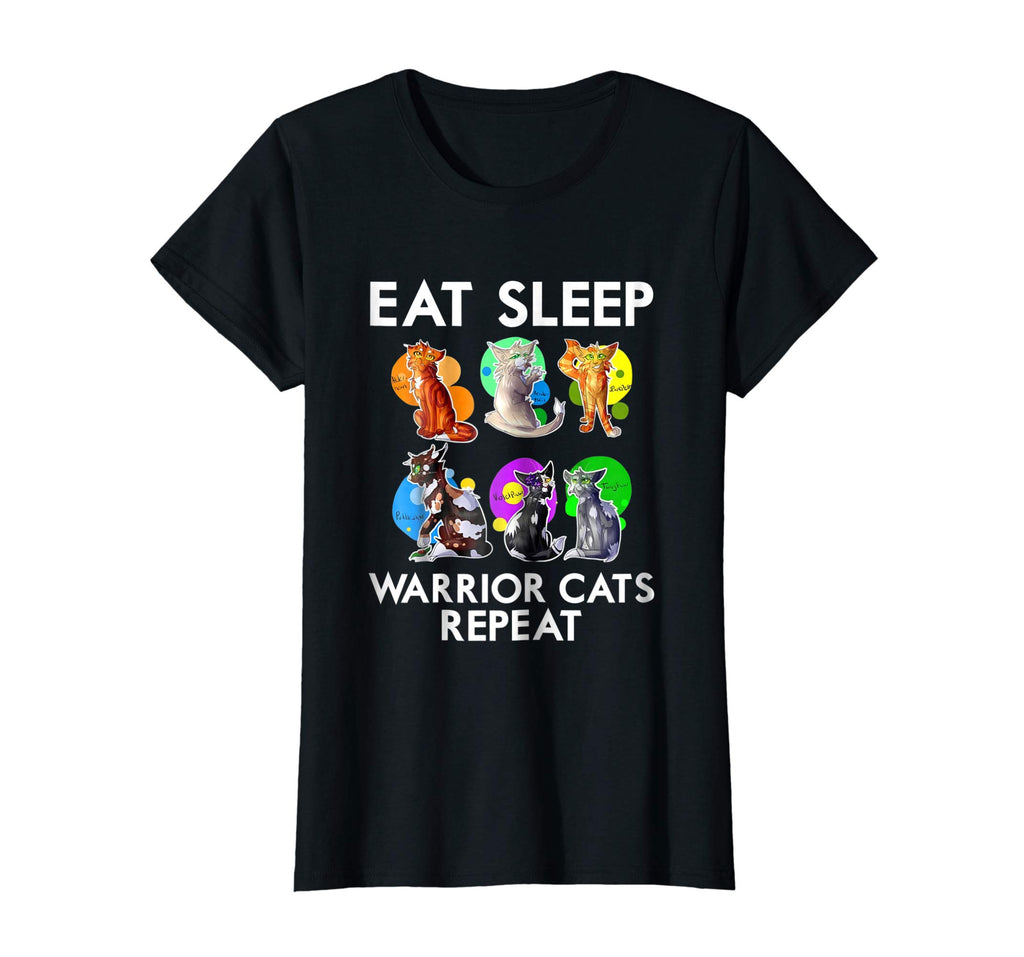 Eat Sleep Warrior Cats Repeat Funny Cat Lover T-Shirt