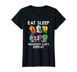 Eat Sleep Warrior Cats Repeat Funny Cat Lover T-Shirt