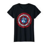 Captain Pi Superhero Shield Funny Math Pi Day T-Shirt