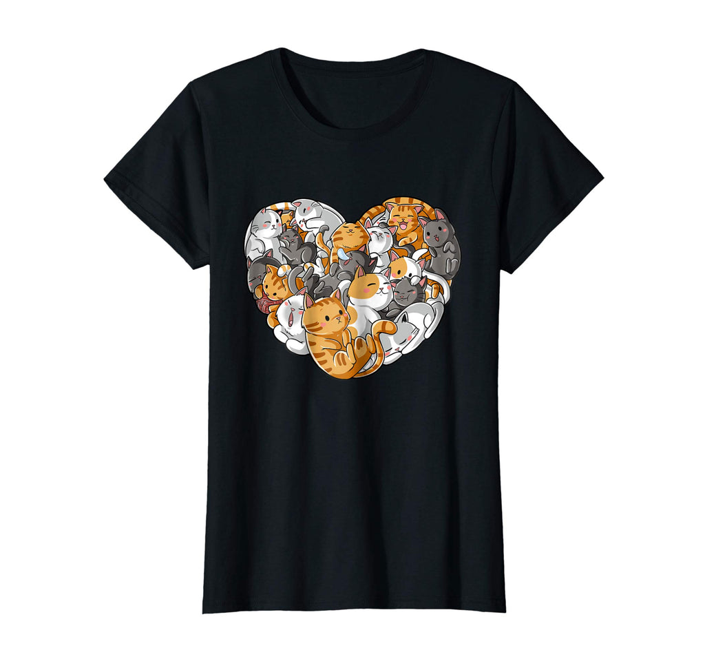 Valentines Day Cat T shirt Heart Funny Kitty Kitten T-shirt
