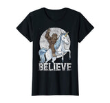 Bigfoot Riding Unicorn T Shirt Funny Sasquatch Vintage Tees