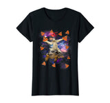 Sloth Riding Turtle Pizza Funny Sloth Shirt Galaxy
