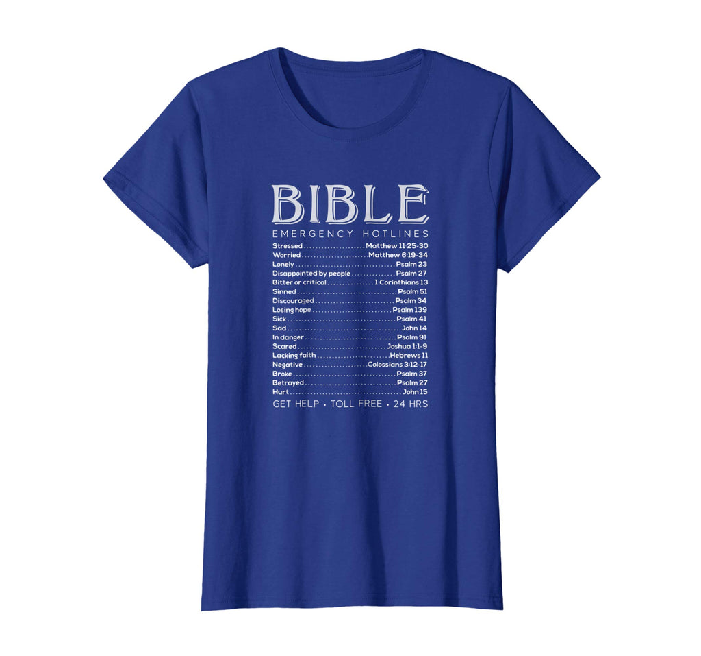 Bible Emergency Numbers Funny Hotline Tshirt Christian Gift