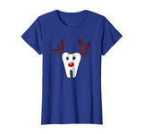 Antlers Red Nose Holiday Tooth Reindeer T-Shirt Funny Gifts