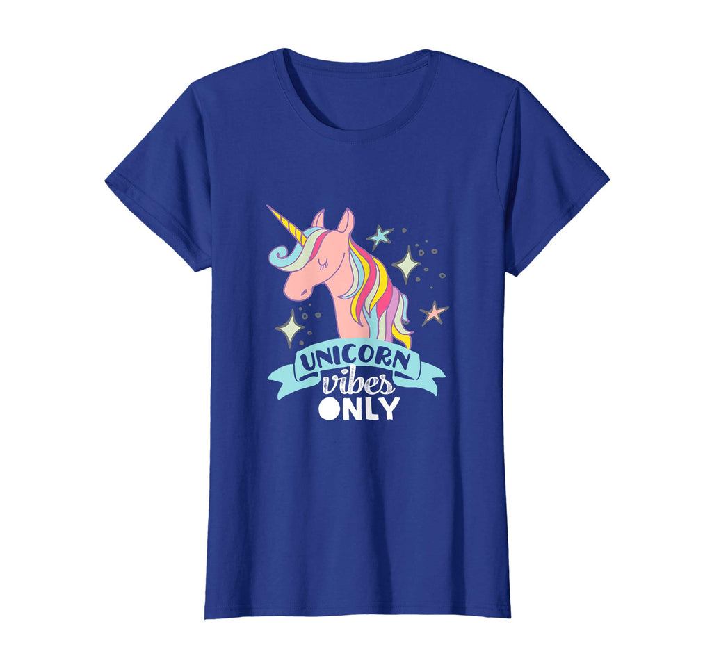 Funny Unicorn Vibes Only T-shirt With Rainbow Sparkles