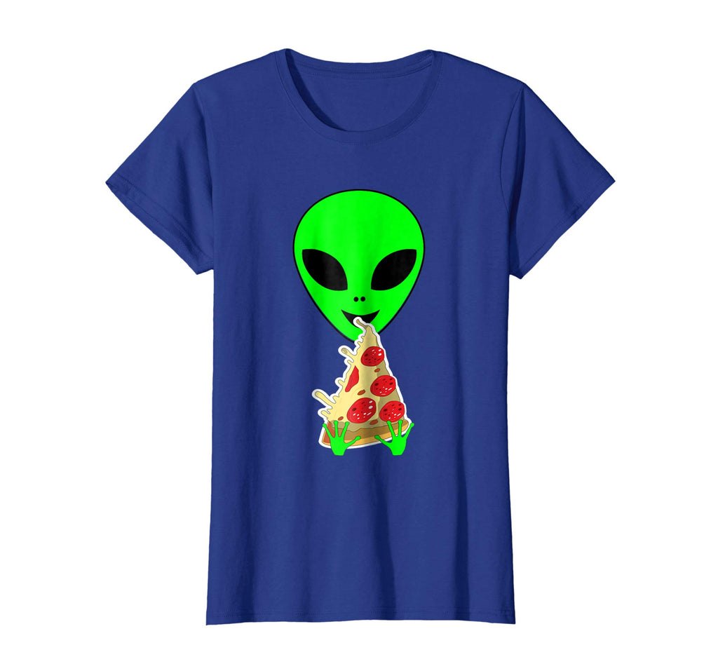 Alien Pizza T-Shirts Funny Alien Eating Pizza T-Shirts