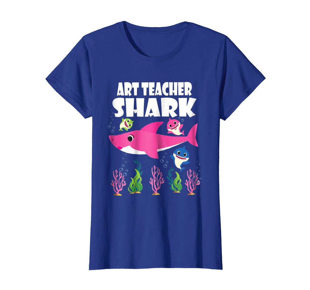 Baby Sharks &amp; Lovely Art Teacher Shark Funny Cool Tshirt