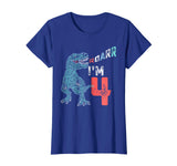4th Birthday Shirt - Funny Four Year Old Boys Dinosaur Tees
