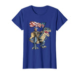 Abe Lincoln Murica T- Rex Shirt Funny 4th Of July USA Flag