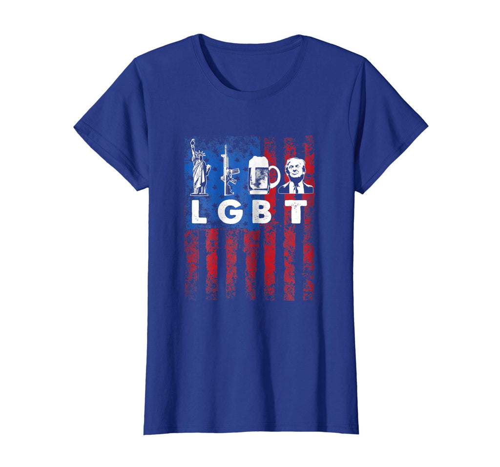 Funny LGBT Parody Liberty Guns Beer Trump Shirt USA Gift
