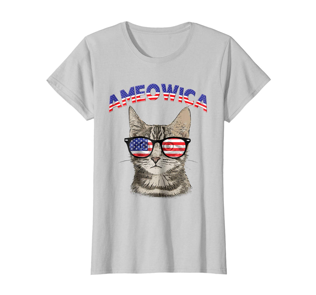 Ameowica USA Cat Kitten Patriotic Sunglasses Funny T-Shirt