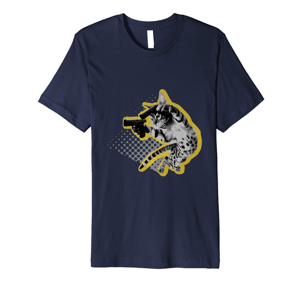 Bad Gun Kitty Cat Funny T-Shirt Cute Cat Lover Gift