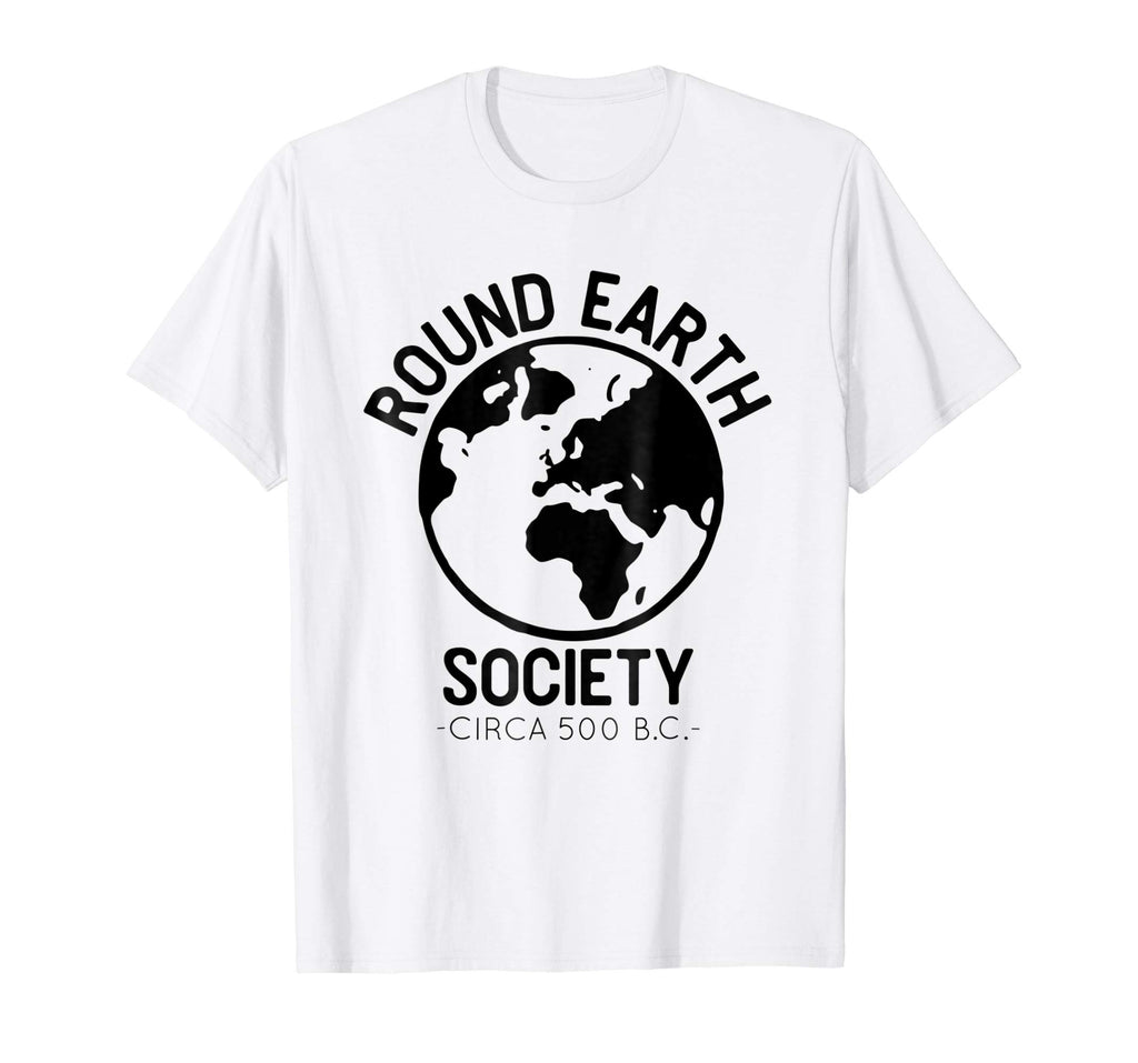 Round Earth Society T-Shirt Funny Anti Flat Earth Globe Tee