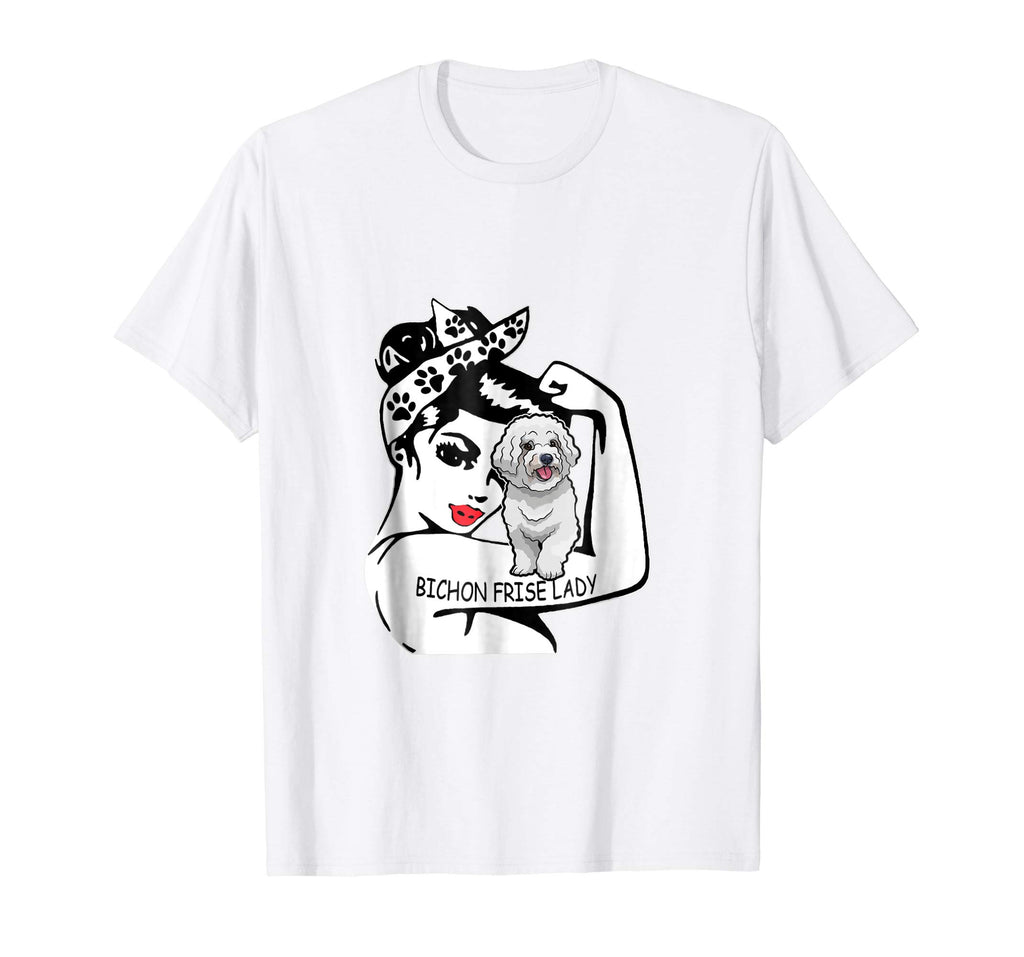 Bichon Frise Strong Lady T-shirt Funny Mom Birthday Gift