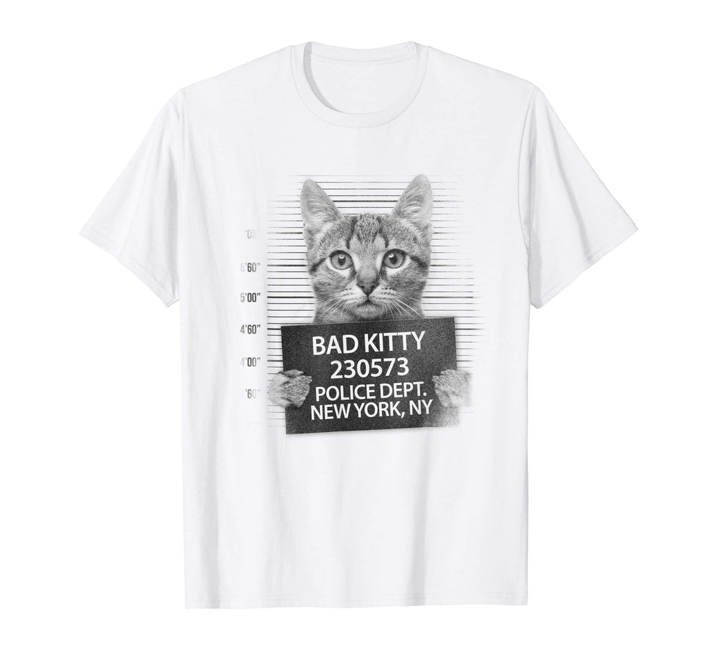 Bad Kitty Cat Police Line Up Funny Cats T-shirt Unisex