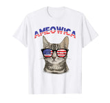 Ameowica USA Cat Kitten Patriotic Sunglasses Funny T-Shirt