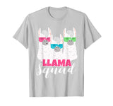 Retro 1980s llama t shirt Funny cute llama squad