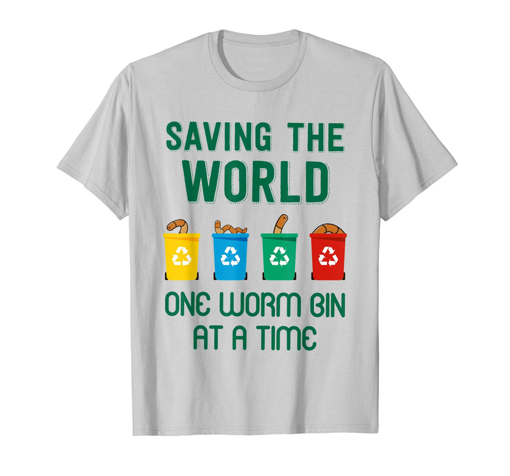 &quot;One worm bin at a time&quot; Funny worm composting T-shirt