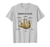 Anatomy Of A Sloth Cute Animal Lover Funny Distressed Shirt