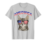 Ameowica USA Cat Kitten Patriotic Sunglasses Funny T-Shirt