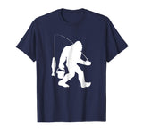 Bigfoot Fishing Shirt Funny Sasquatch and Fish