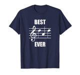 Best Dad Ever Treble Clef Musician Funny T-Shirt For Dad