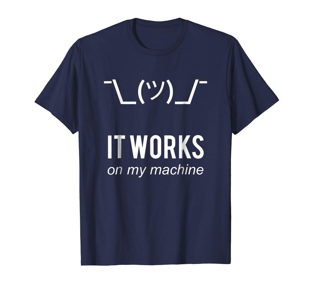 It works on my machine Funny Programmer T-Shirt White Text