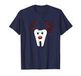 Antlers Red Nose Holiday Tooth Reindeer T-Shirt Funny Gifts