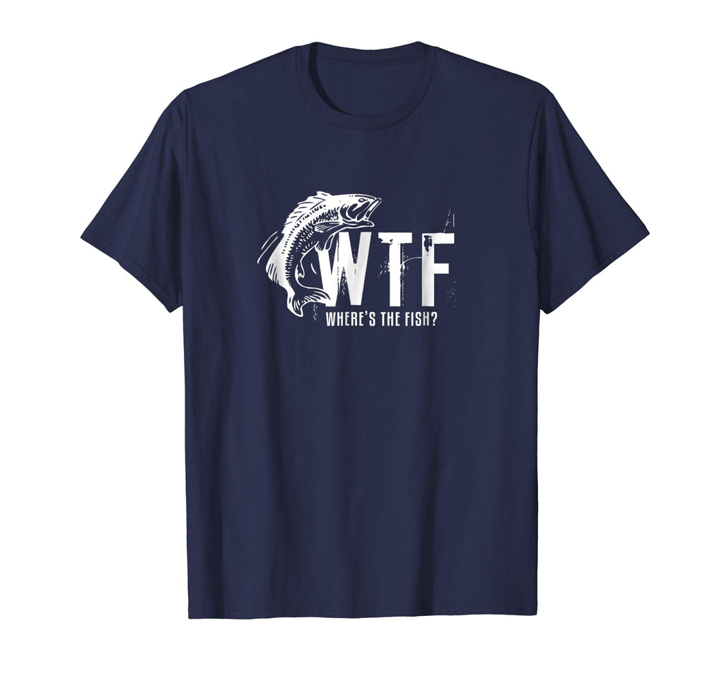 WTF Where's The Fish Men's Funny Fishing T-Shirt