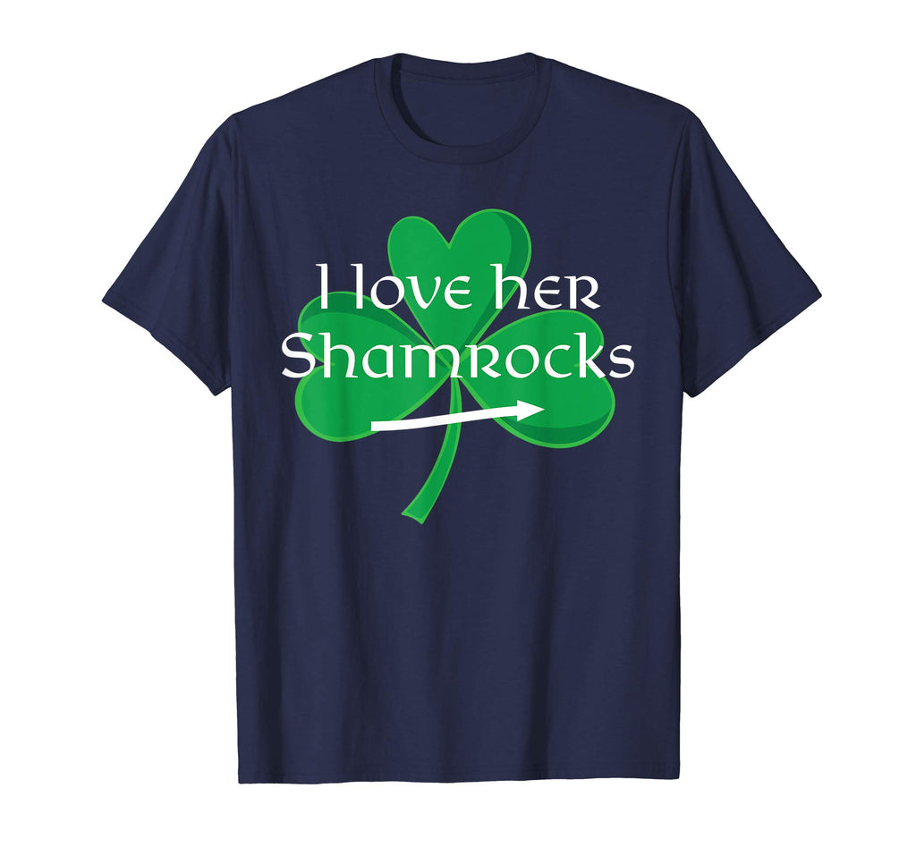 Funny Couples St. Patty's Day T-Shirt I Love Her Shamrocks