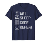 Code T-Shirt Eat Sleep Repeat Tshirt Funny Programmer
