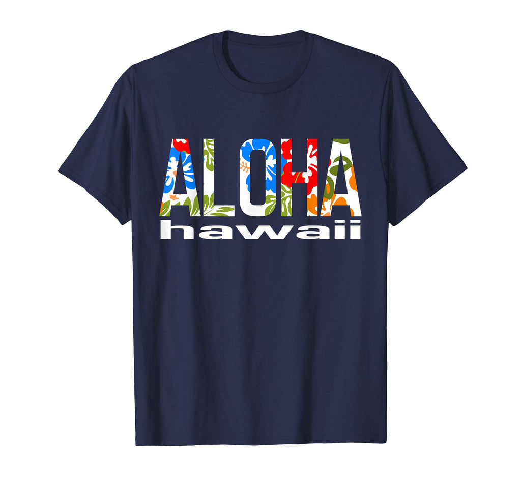Aloha Hawaiian T-shirt Flowers Hawaii Funny Vacation Surf