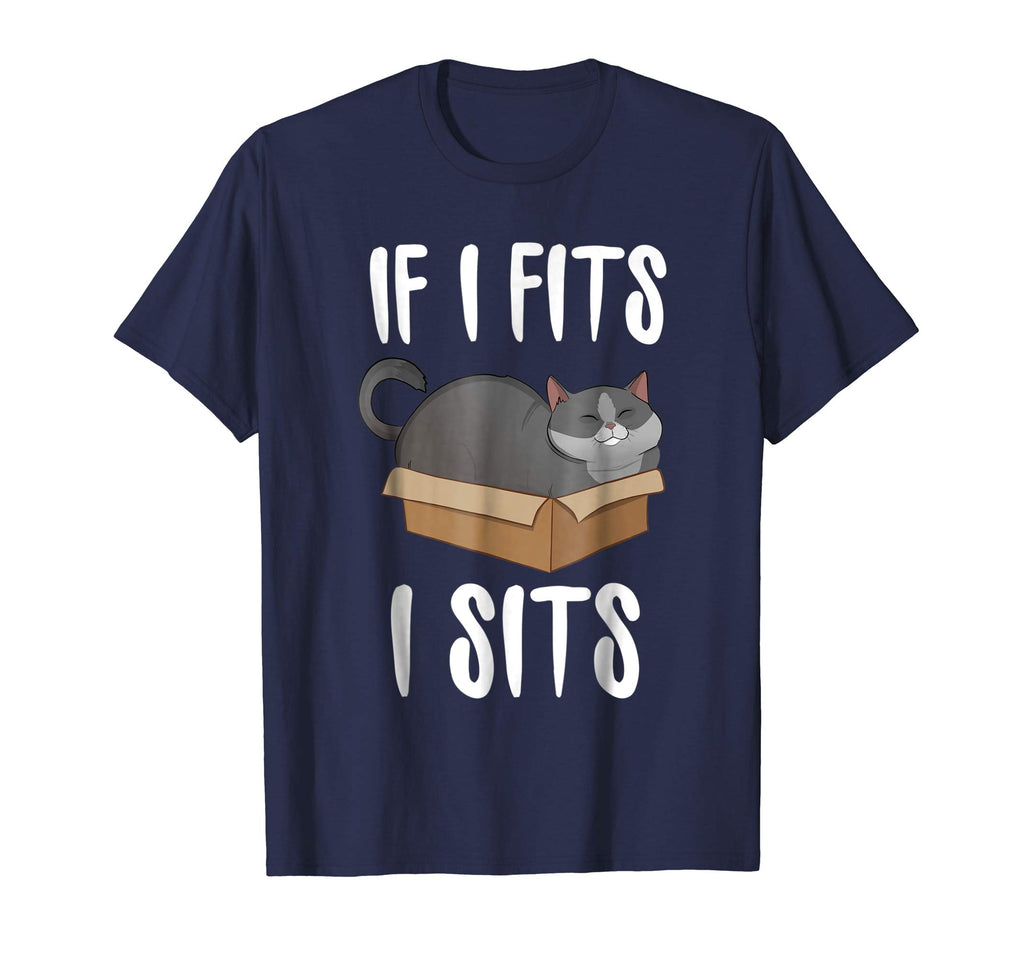 If I Fits I Sits Cat Meme Shirt Funny Cat In A Boxt T-shirt