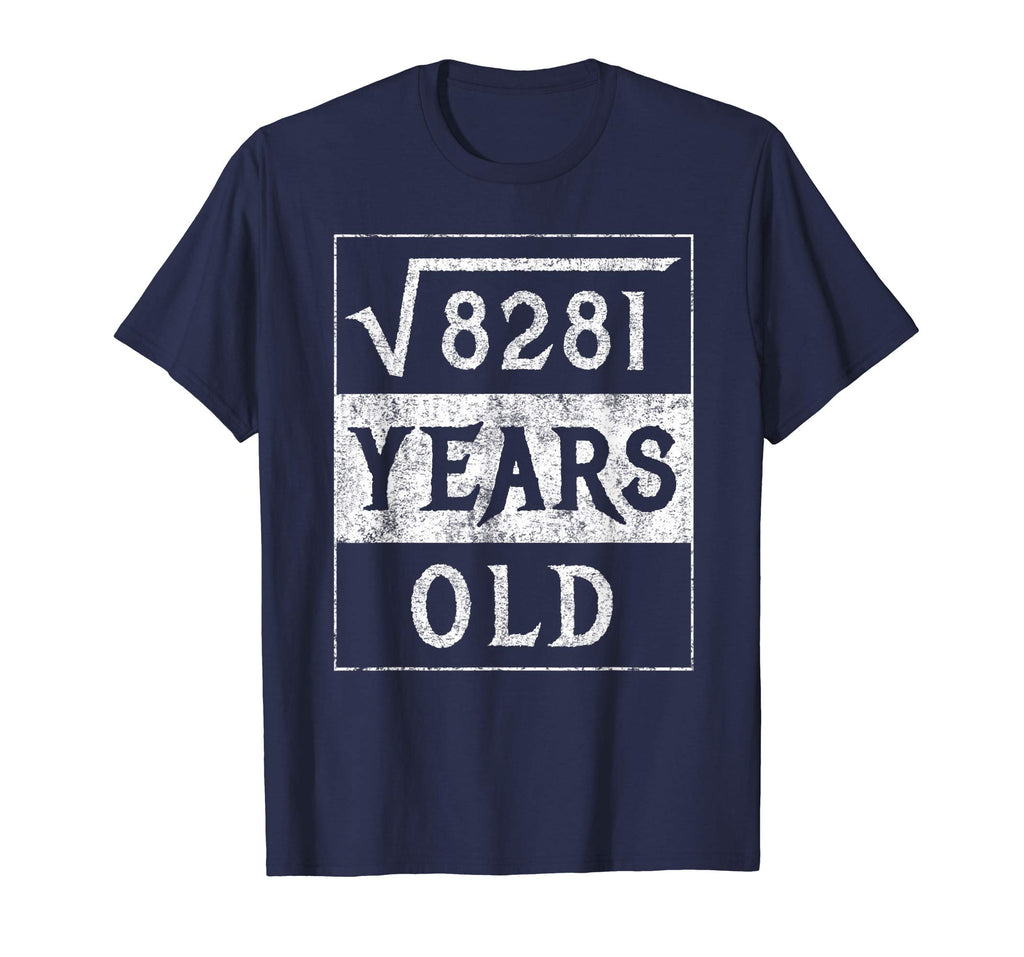 91st Birthday Gift Square Root 91 Yr Years Old Funny Shirt