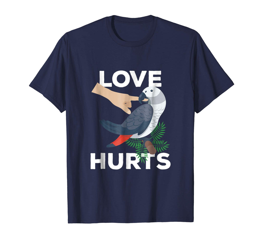 Love Hurts African Grey Parrot Biting Funny Gift T-Shirt