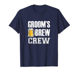 Mens Groom's Brew Crew Funny Groomsmen Bachelor Party Shirt