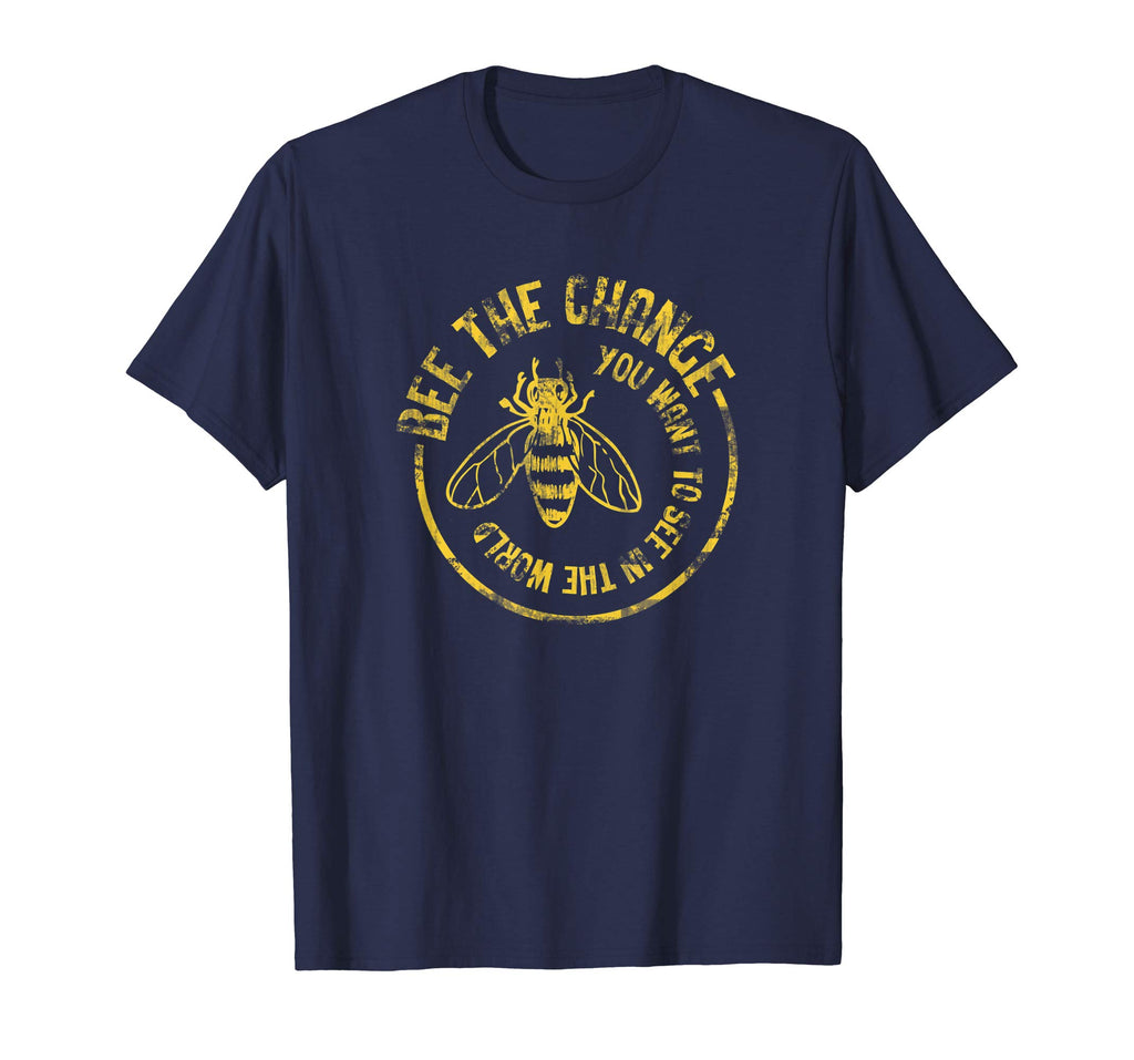 Bee The Change Funny Save The Bees Distressed T-Shirt
