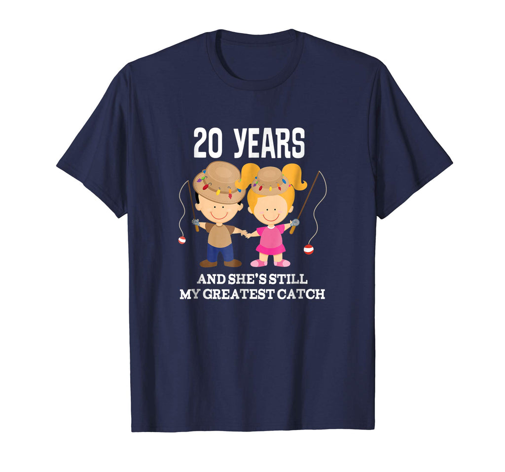 20th Wedding Anniversary Gift Funny Mens Fishing T-shirt