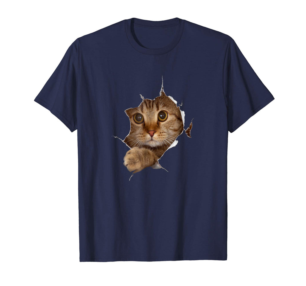 Sweet Kitten Torn Cloth 3D T-Shirt - Funny Cat Lover Tee