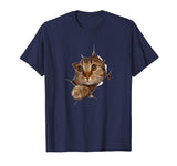 Sweet Kitten Torn Cloth 3D T-Shirt - Funny Cat Lover Tee