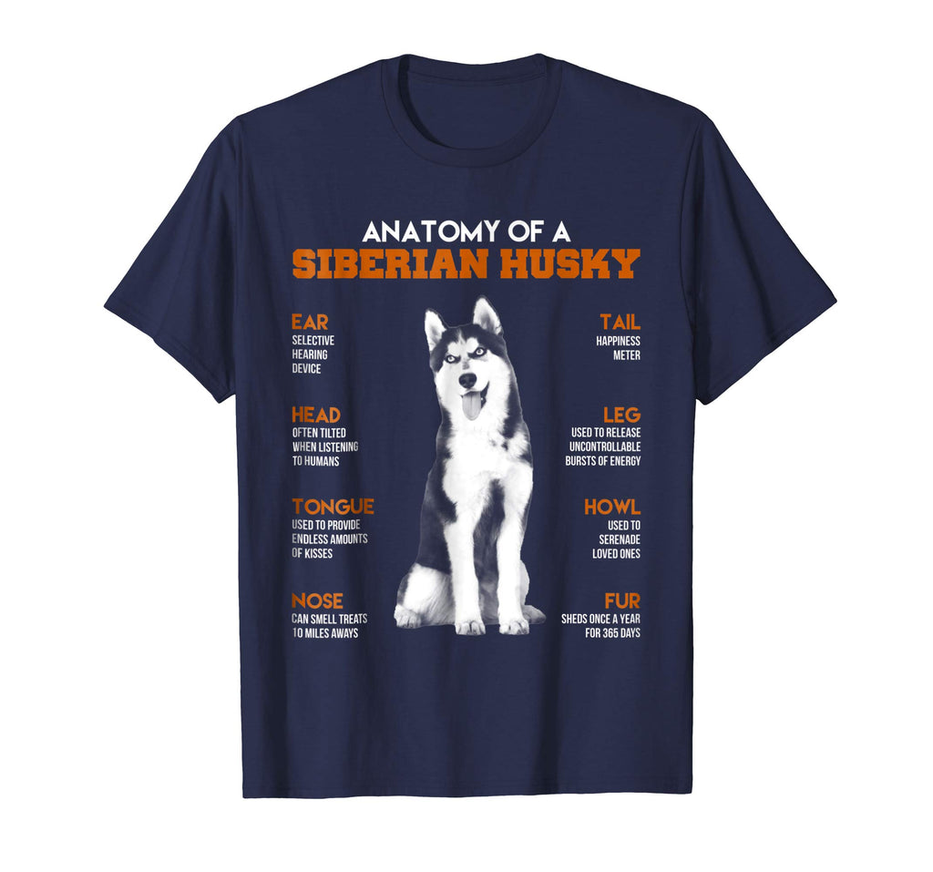 Anatomy Of A Siberian Husky Dogs T Shirt Funny Gift