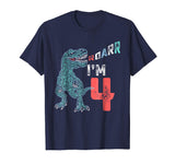 4th Birthday Shirt - Funny Four Year Old Boys Dinosaur Tees