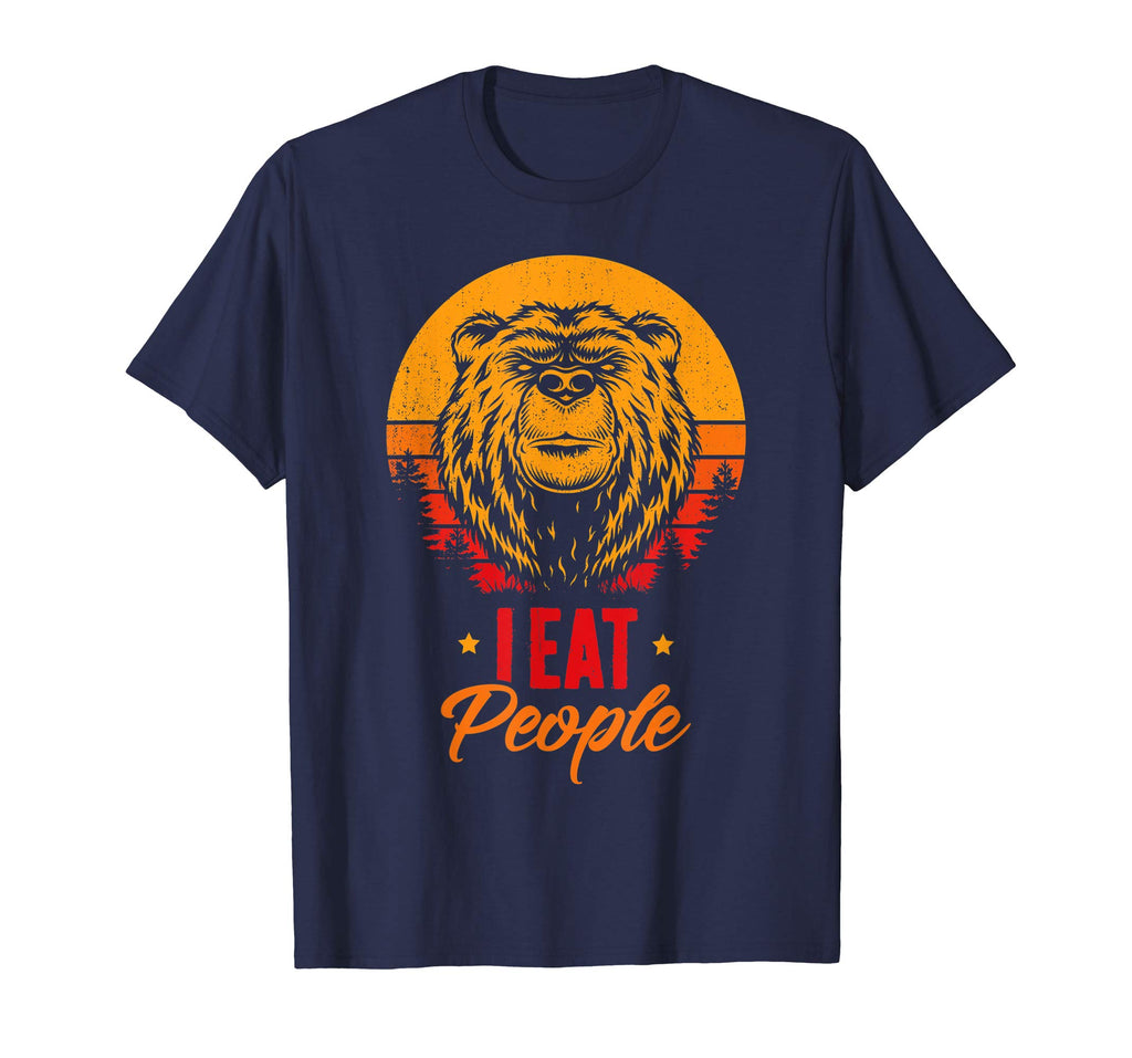 Camping Hiking I Hate People I Eat People Funny Bear T-Shirt